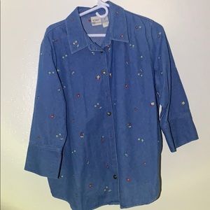 Koret 3/4 sleeve button down shirt *vintage*